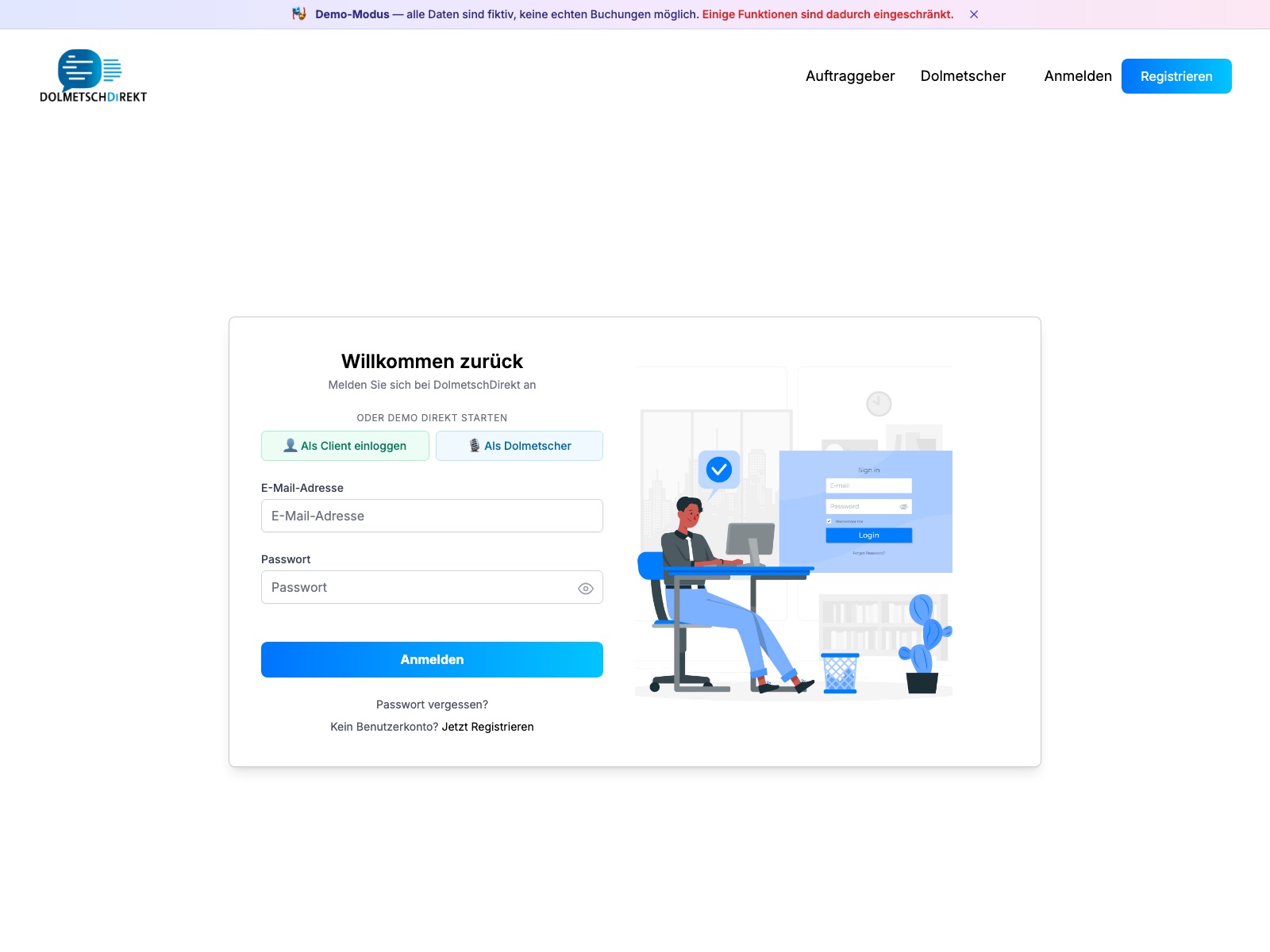 Login mit rollenbasiertem Direkteinstieg